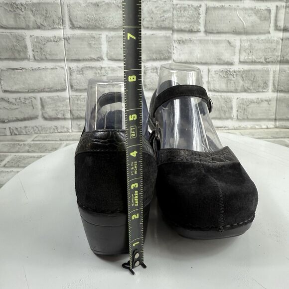 Dansko Sally Women's Size 39 -8.5/9 US Black Suede Leather Mary Jane Clogs - Picture 6 of 13